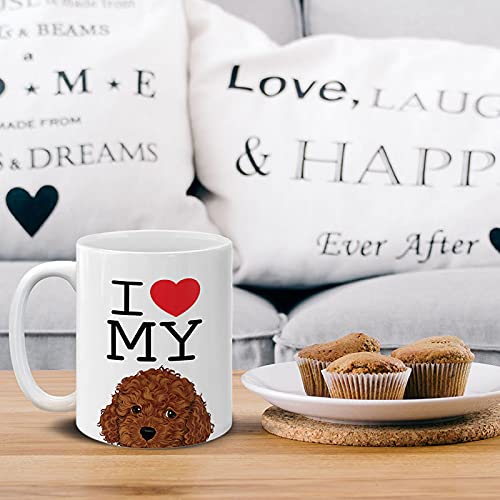 MUGBREW I Love My Brown Toy Poodle Ceramic Coffee Mug Tea Cup, 11 OZ - Image 5