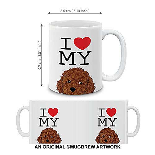 MUGBREW I Love My Brown Toy Poodle Ceramic Coffee Mug Tea Cup, 11 OZ - Image 4