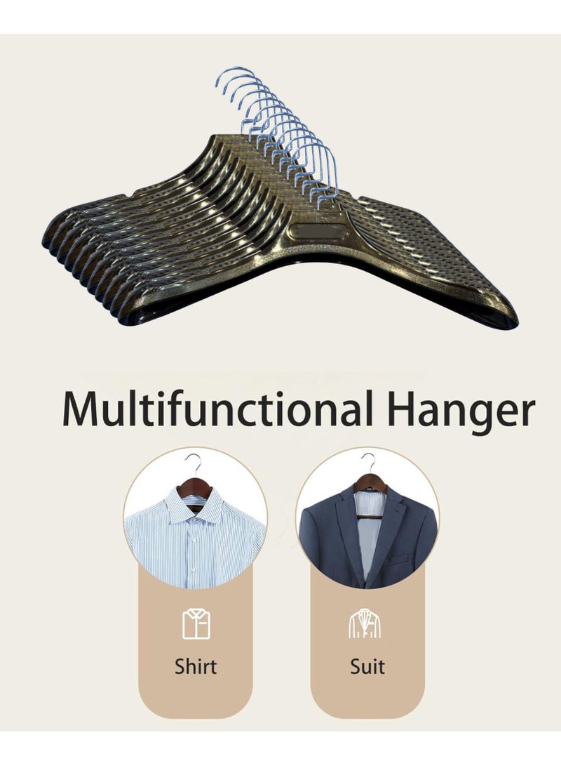 ORTUK 12pcs Wide Shoulder Hanger Non Slip Coat Hangers, Plastic Suit Hanger with 360° Rotatable Swivel Hook, Strong Detachable Clothes Hanger for Coats, Jackets, Blazers, Sweaters, Dresses Men Women 39cm - Image 4