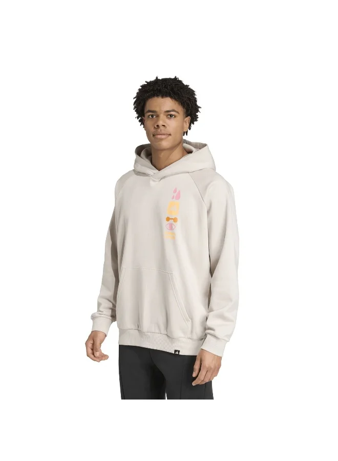 adidas Adidas Gfx Hoodie Beige Hooded Sweat Sweatshirts For Men