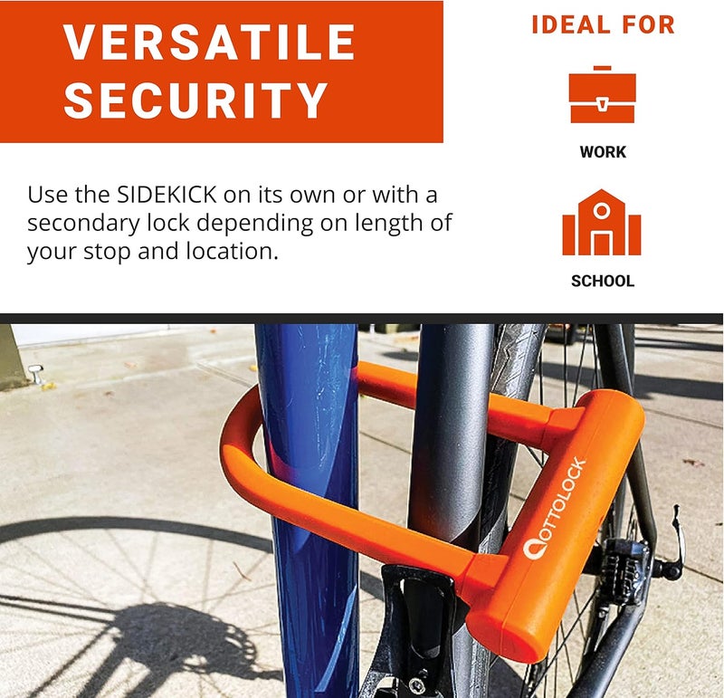 OTTOLOCK Sidekick Compact U-Lock - Heavy Duty Anti Theft Bicycle U-Lock with Keys, Silicone-Coated, Bike Accessories, Black - Image 3