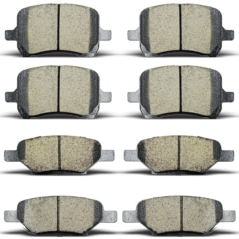 ALADICHE Front Rear Ceramic Brake Pad Set Compatible with 2008 Chevrolet Cobalt20042012 Chevrolet Malibu20072009 Pontiac G5 20062010 Pontiac G620072009 Saturn Aura