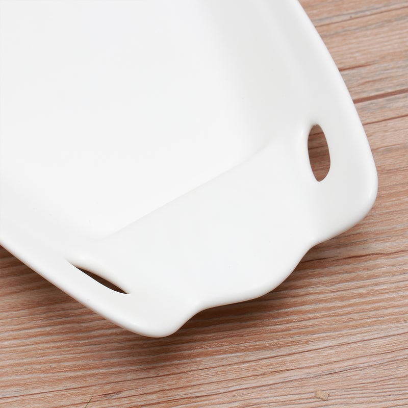 1PC Ceramic Tableware Plate Fish Shaped Storage Dish Steak Pan for Restaurant Home Dinner (14inch, White) - Image 4