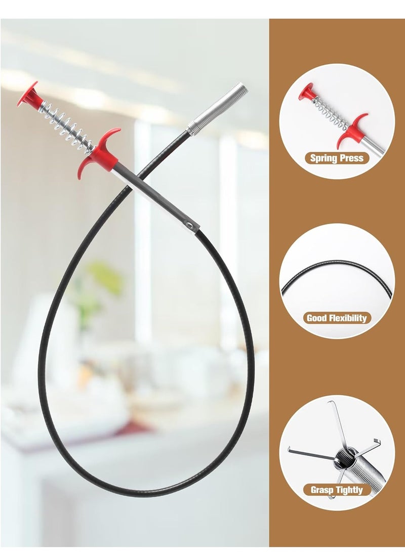 62-Inch Drain Snake Tool - Heavy-Duty Hair Clog Remover & Sink Cleaner for Kitchen, Bathroom, Shower, Tub, and Toilet - Flexible Drain Cleaning Tool with Grabber Claw for Easy Pipe Maintenance - Image 5