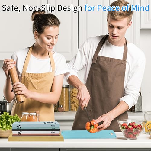 KINGTAIXIN Flexible Silicone Cutting Boards For Kitchen 11.8''x 8.6'',BPA Free Silicone Cutting Board Kitchen Mat For Fruit and Vegetables, Dishwasher Safe, Suitable For Both Indoor and Outdoor (Blue) - Image 5