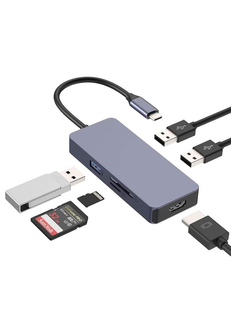 روكروز ارتقِ باتصال أجهزتك مع موزع إنفينيتي 06S بـ6 منافذ USB-C. تصميم أنيق من الألمنيوم بلون رمادي فضائي، يوفر طاقة شحن تصل إلى 60 واط عبر USB-C، ومخرج HDMI بدقة 4K، ومنافذ USB 3.0، وقارئ بطاقات SD/TF – مثالي لتوسيع وظائف اللابتوب في المنزل أو العمل أو أثناء السفر.  - Image 1