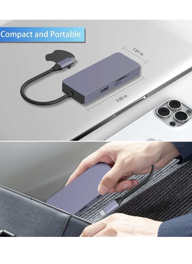روكروز ارتقِ باتصال أجهزتك مع موزع إنفينيتي 06S بـ6 منافذ USB-C. تصميم أنيق من الألمنيوم بلون رمادي فضائي، يوفر طاقة شحن تصل إلى 60 واط عبر USB-C، ومخرج HDMI بدقة 4K، ومنافذ USB 3.0، وقارئ بطاقات SD/TF – مثالي لتوسيع وظائف اللابتوب في المنزل أو العمل أو أثناء السفر.  - Image 2