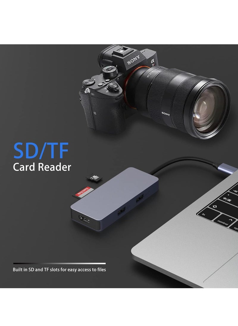 روكروز ارتقِ باتصال أجهزتك مع موزع إنفينيتي 06S بـ6 منافذ USB-C. تصميم أنيق من الألمنيوم بلون رمادي فضائي، يوفر طاقة شحن تصل إلى 60 واط عبر USB-C، ومخرج HDMI بدقة 4K، ومنافذ USB 3.0، وقارئ بطاقات SD/TF – مثالي لتوسيع وظائف اللابتوب في المنزل أو العمل أو أثناء السفر.  - Image 5