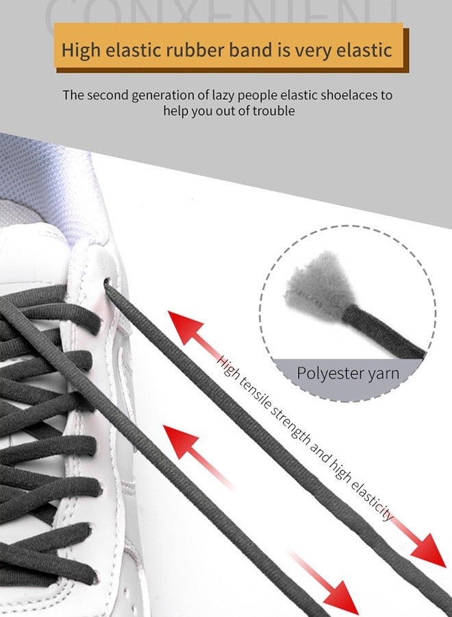 1Pairs No Tie Shoe Laces Tieless Elastic Shoe Laces with Shoelaces Lock Connector, No Tie Shoelaces  Black  - Image 4