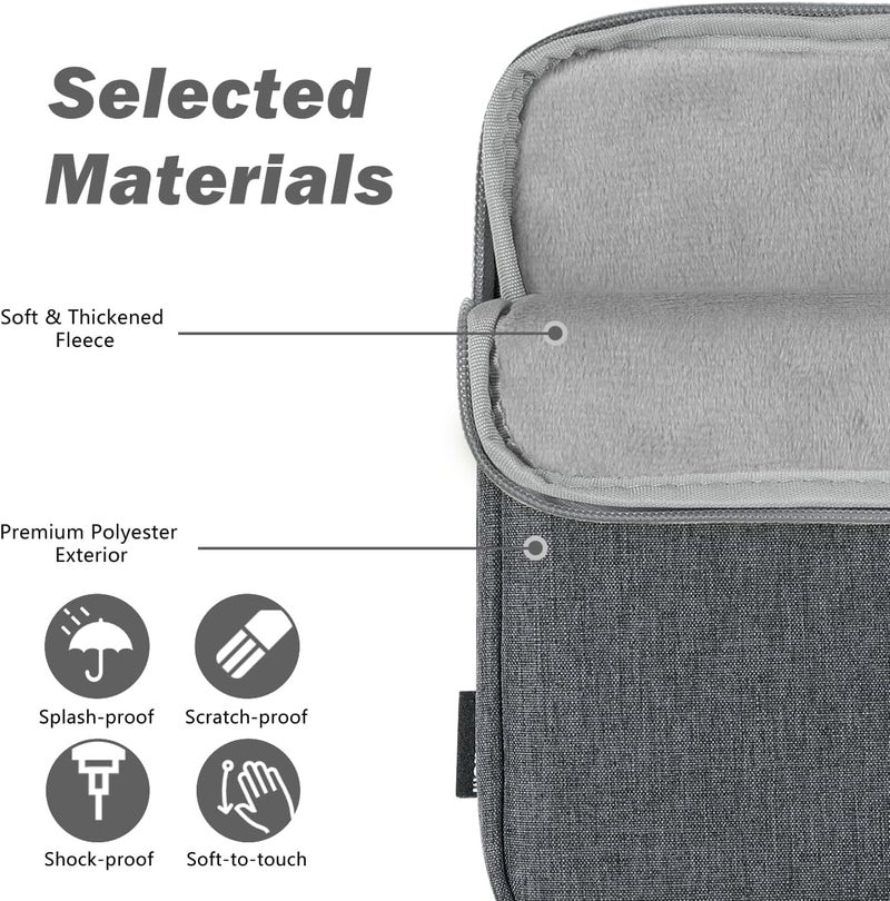 Dadanism 6-7 Inch Padded Sleeve for 7" Kindle Colorsoft Signature Edition and All-New Kindle Paperwhite, Protective Sleeve Pouch Bag Carrying Case for 6" Kindle/Kindle Oasis/Kobo E-Reader, Space Gray - Image 3