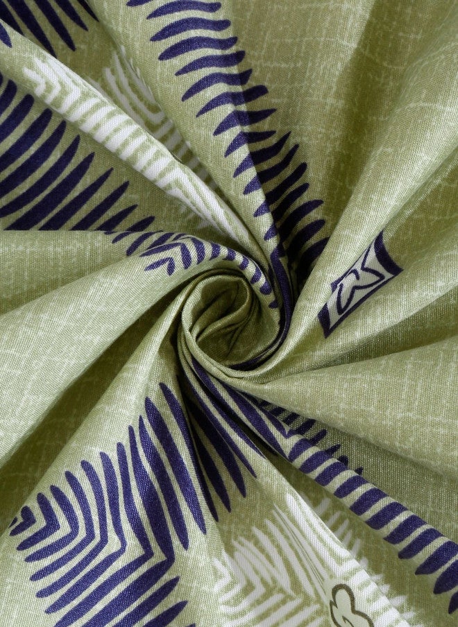 Arrabi Olive Geometric Polycotton 300 TC Fitted King Fine Bedsheet with 2 Pillow Covers - Image 5