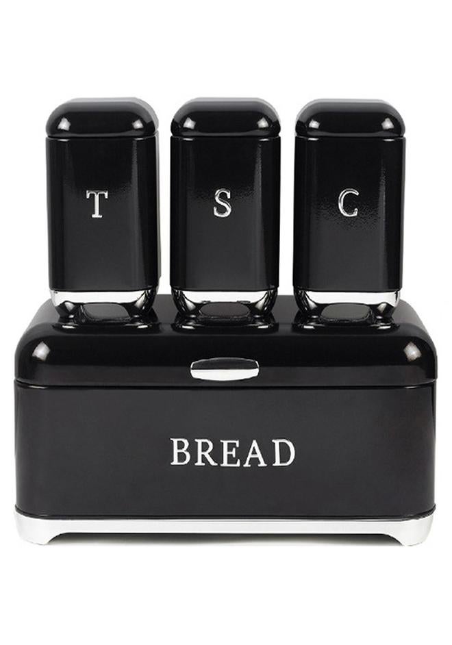 شو وو 4-Piece Large Capacity Stainless Steel, Coffee Kitchen Canister, Sugar Organizer, Tea Storage Box, Coffee Storage Jars, Bread Storage Bin Kitchen Containers Storage Set - Image 1