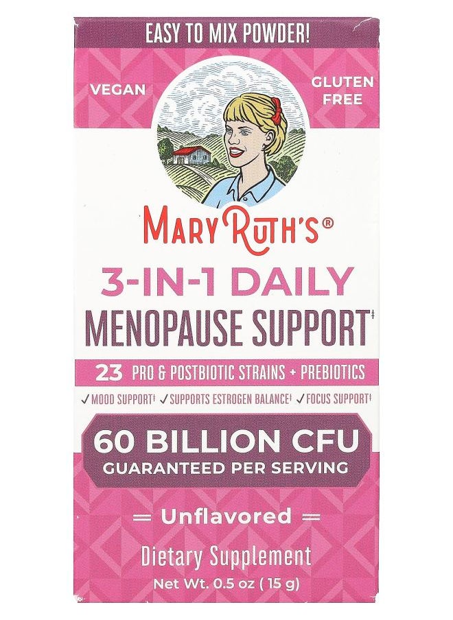 MaryRuth's - 3-in-1 Daily Menopause Support Unflavored 60 Billion CFU 0.5 oz (15 g) - Image 1