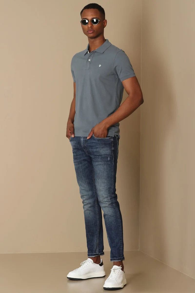 لوفيان Laon Sports Polo Neck Men's T-Shirt Smoke Green