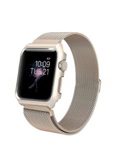 Replacement Strap For Apple Watch Series 3 & 2 & 1 38mm Milanese Loop Simple Fashion Metal Watch Band Gold