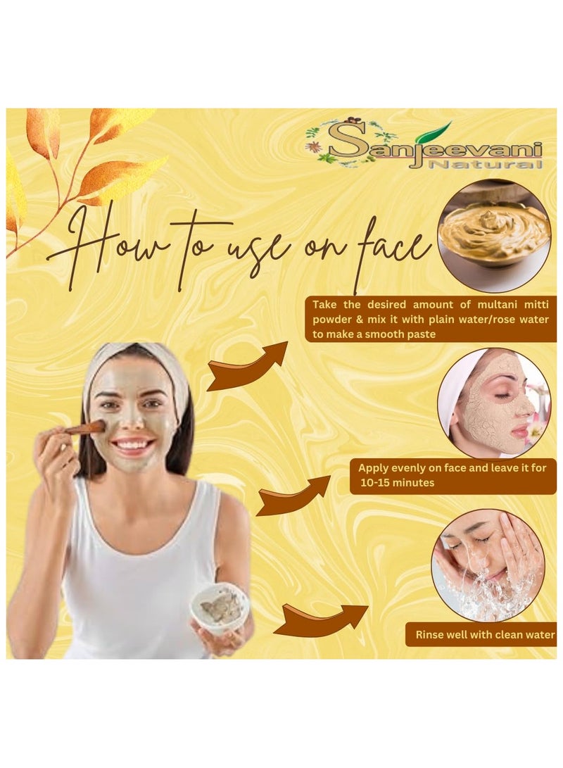 Sanjeevani Natural Multani Mitti Powder 100g-For Skin&Hair - Image 3