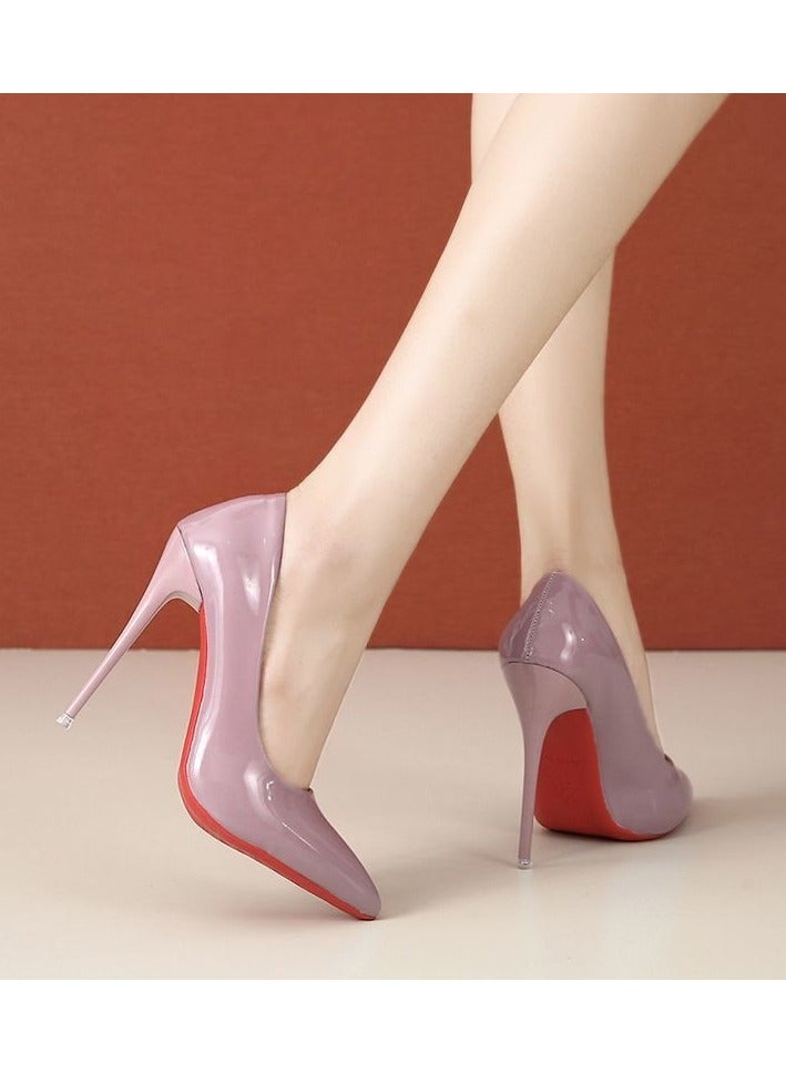 Shougu New High Heels Lacquered Leather Shallow Mouth Single Shoes with Ultra Fine Heels 12CM - Image 1