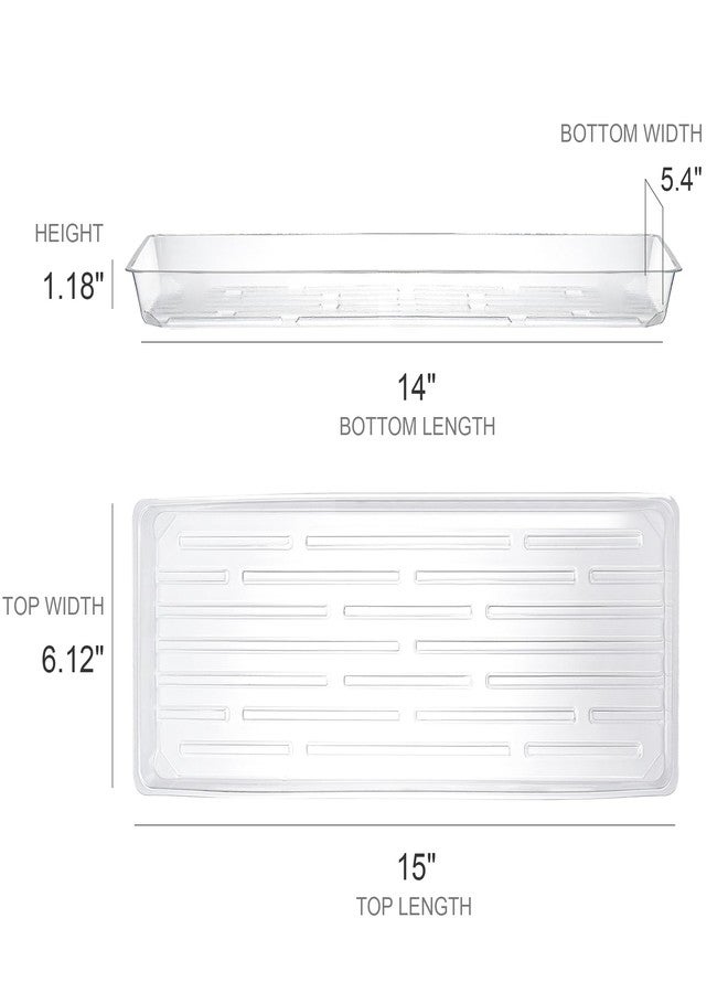 Kingrol 16 Pack Rectangular Plant Drip Trays, Clear Plant Saucers for Indoors, Thick Plastic Window Sill Plant Trays for Flower Pot Planter - Image 4
