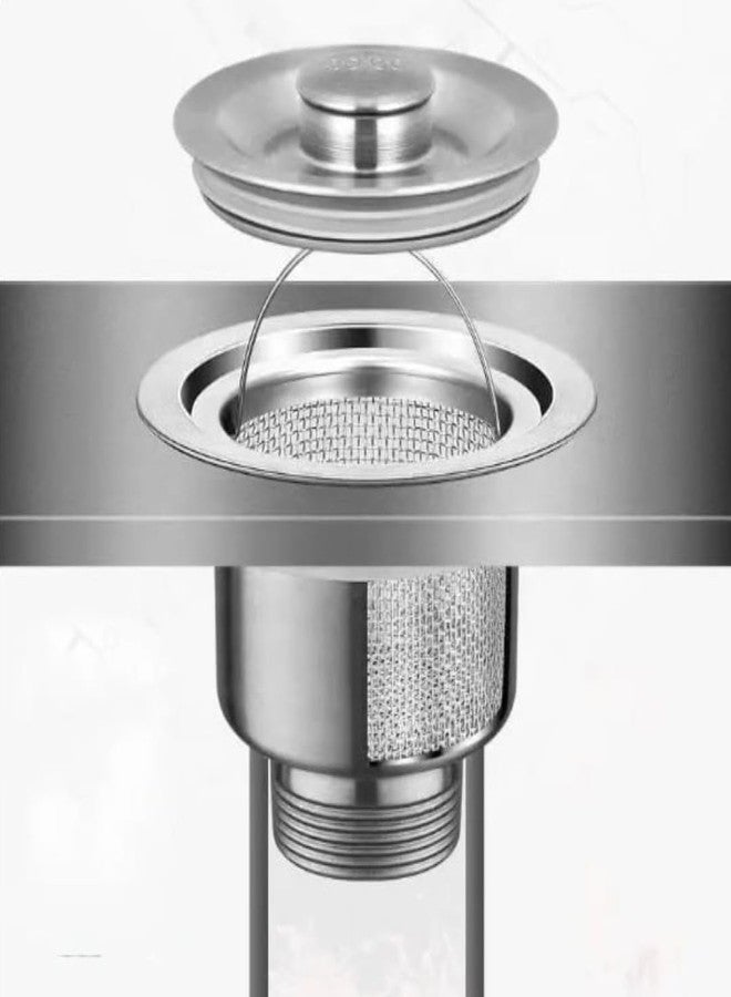VENDLY Stainless Steel Kitchen Sink Strainer Basket - Heavy-Duty Drain Filter Jali Stopper - Rust-Resistant Waste Coupling Drainer for 3.5" Standard Sink Hole - Anti-Clog Design, Easy to Clean (Flat) - Image 3
