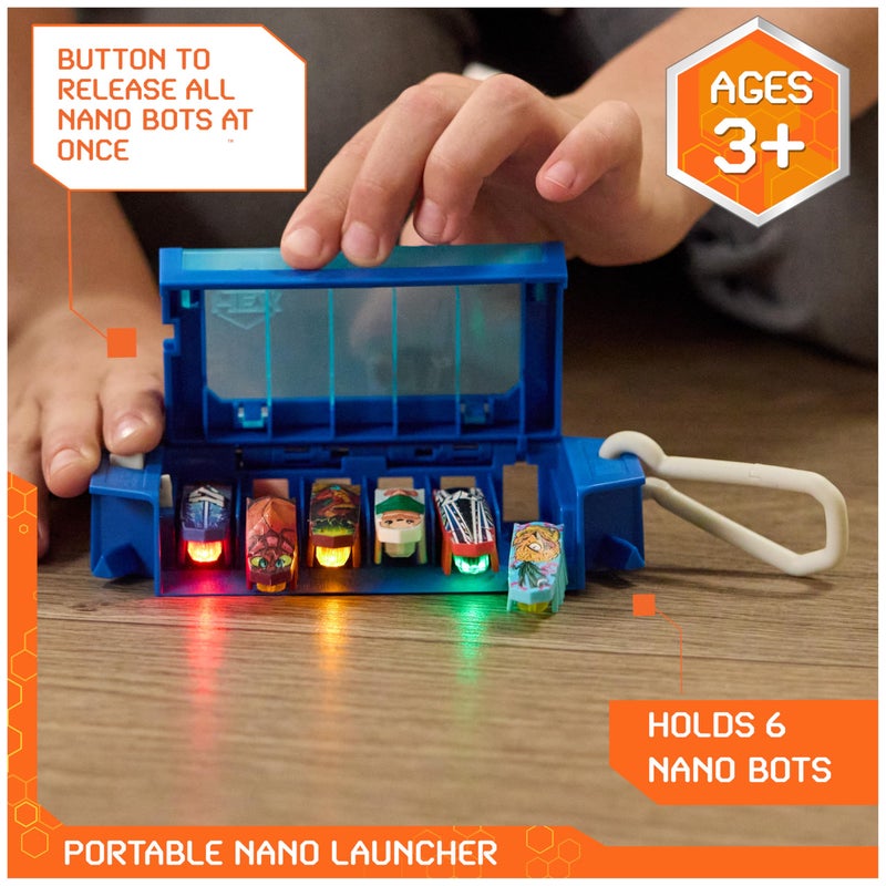 HEX Bots Nano On-The-Go Launcher with 1 Bonus Flash Nano, Autonomous Mini Robot Sensory Toy and Carrying Case, Toy Playsets for Kids Ages 3 and up - Image 2
