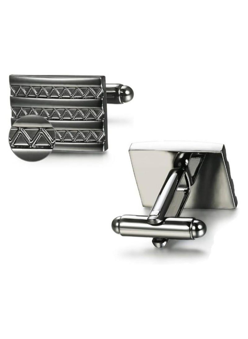 Oasisgalore 4 Pairs Wedding Business Classic Cufflinks for Men Unique Cufflink Set Mens - Image 4