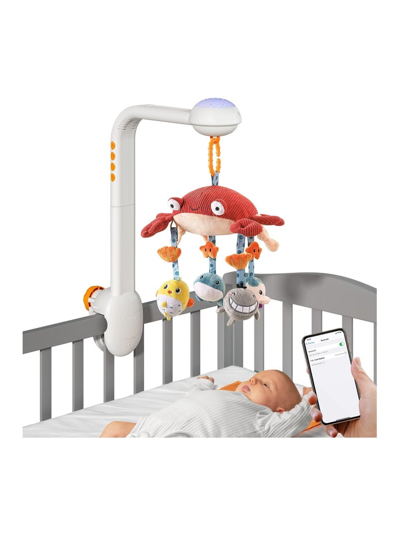 Baby Crib Mobile Set,  3 in 1 Crib Toys with Remote Control, Musical Light, Soft Animals Hanging Rattle Toys,  Mute Spin Motor Nursery Sleeping Machine for Infant 0-9 Months Newborn Toddler Gifts - Image 1