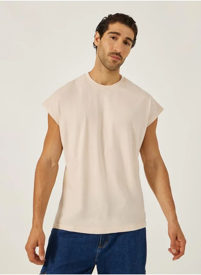 ستايلي Solid Round Neck Oversized T-Shirt