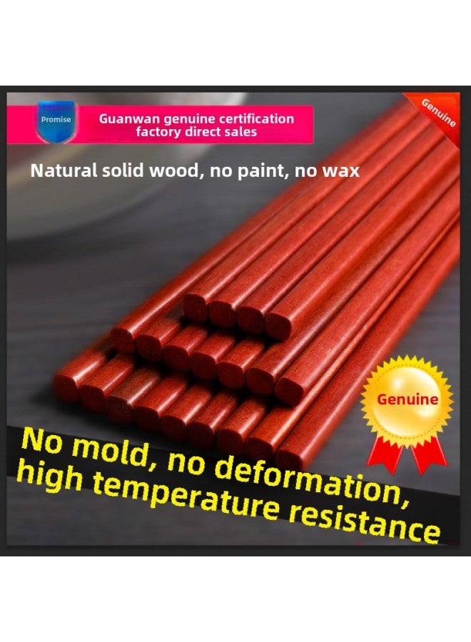 Iron Wood Chopsticks Chopsticks Household Red Sandalwood Anti-scalding No Mold Food Grade Non-slip High Temperature Resistance-Color:◆◇Authentic Red Ironwood [anti-mildew]◆◇-Specifications:◆◇20 Pairs, 2 Packs [paper Card Package]◆◇  - Image 4