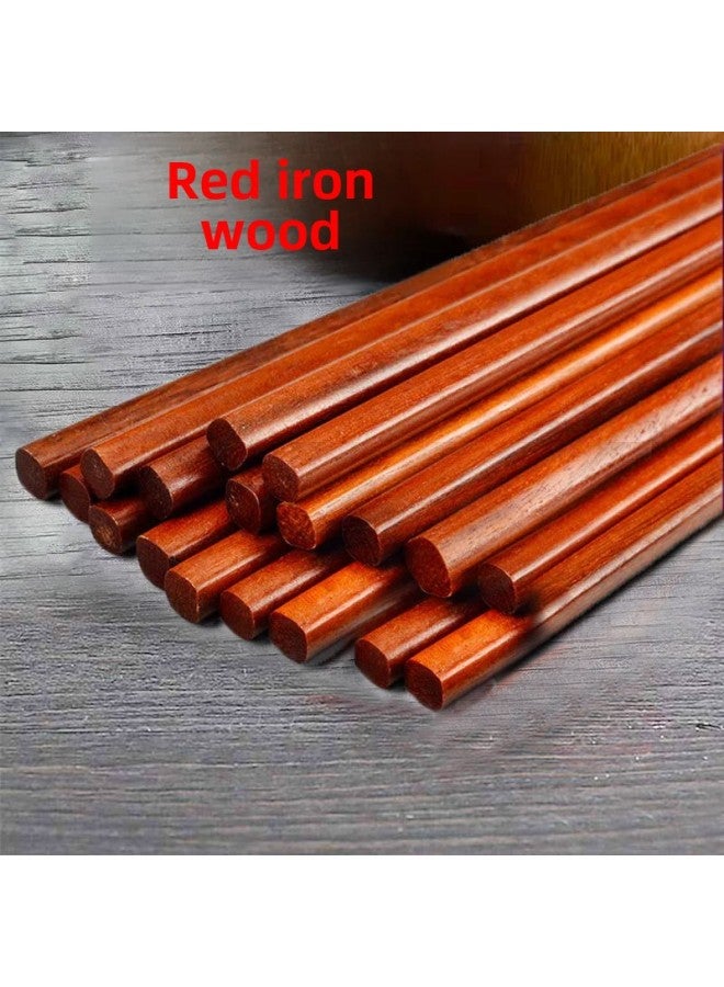 Iron Wood Chopsticks Chopsticks Household Red Sandalwood Anti-scalding No Mold Food Grade Non-slip High Temperature Resistance-Color:◆◇Authentic Red Ironwood [anti-mildew]◆◇-Specifications:◆◇20 Pairs, 2 Packs [paper Card Package]◆◇  - Image 1