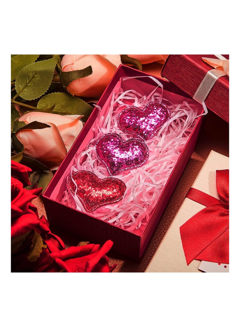 SOLARAE Valentines Heart Hair Clips, 12 Pieces Heart Glitter Sequin Heart Hairpins Heart Shape Barrettes for Girls Birthday Party Wedding Hair Accessories (Red, Rose) - Image 4