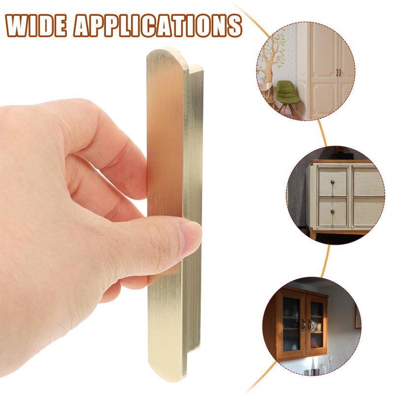 Gold Finish T Shaped Cabinet Pulls 96mm Hole Center Drawer Handles 2 Pack - Image 4