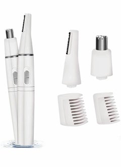 Nose Hair Trimmer, Nose Trimmer for Men and Women Battery Powered Electric Facial Hair Trimmer with Dual-Edge Stainless Steel Blades Professional Facial Grooming Kit