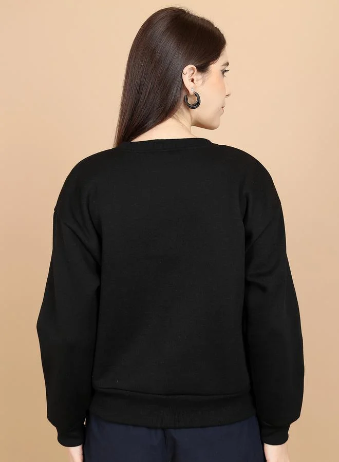 Tokyo Talkies Printed Round Neck Oversized Sweatshirt by Styli