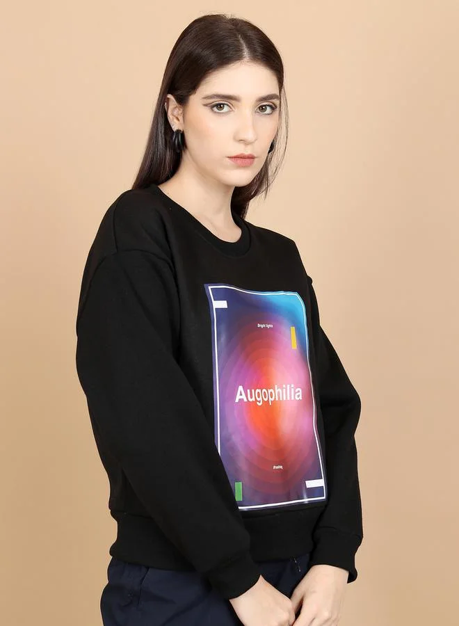 Tokyo Talkies Printed Round Neck Oversized Sweatshirt by Styli