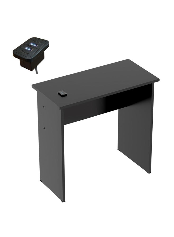 Mahmayi Mahmayi Modern Study Table with BS02 Desktop Socket with USB A/C Port, Modern Executive Desk for Office, Home, Schools, Laptop, Computer Workstation Table- Black - Image 1