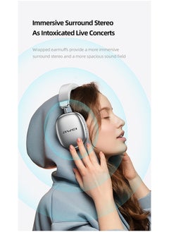 Awei ENC Noise-Cancelling, Wireless Bluetooth Headset, Bluetooth V5.4 Over-the-Head, 40mm Stereo, 40hrs Talk/70hrs Playback, TYPE-C Quick Charge, 10m Range, Soft Earcups, Lightweight & Comfortable  - Image 4