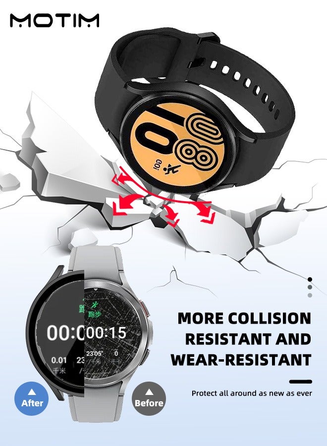 Motim 2 Packs 2 in 1 Watch Screen Protector Case Compatible for Samsung Galaxy Watch 5/4 40mm Tempered Glass Waterproof Hard PC Cover - Image 2
