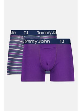 Men 2 Pack 4 inseam Brand Logo Boxer Briefs, Multicolour