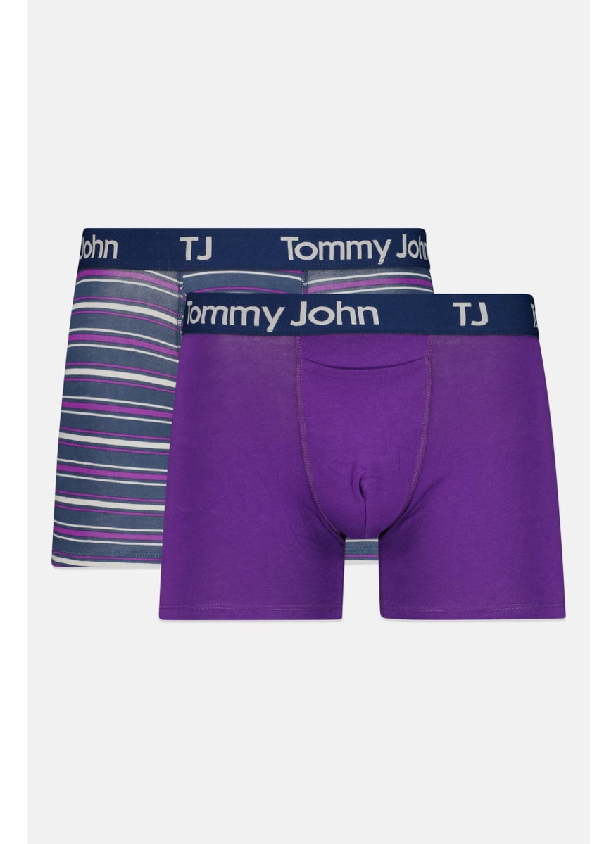 Tommy John - Men 2 Pack 4 inseam Brand Logo Boxer Briefs, Multicolour - Image 1