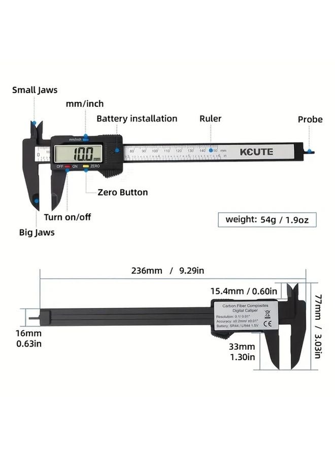 Digital Electronic Caliper 150mm Plastic Micrometer LCD Display Inch mm Conversion - Image 5