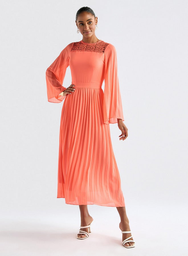 Splash FAV Lace Bodice Pleated Dress - Image 2