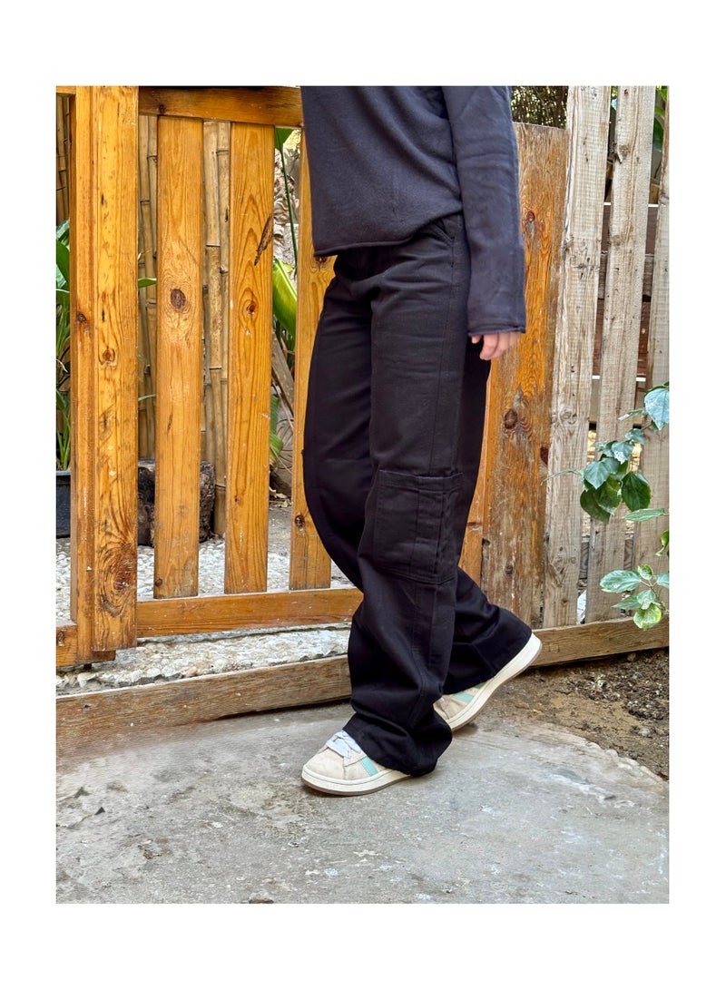 Pavo Black Cargo Pants - Image 1