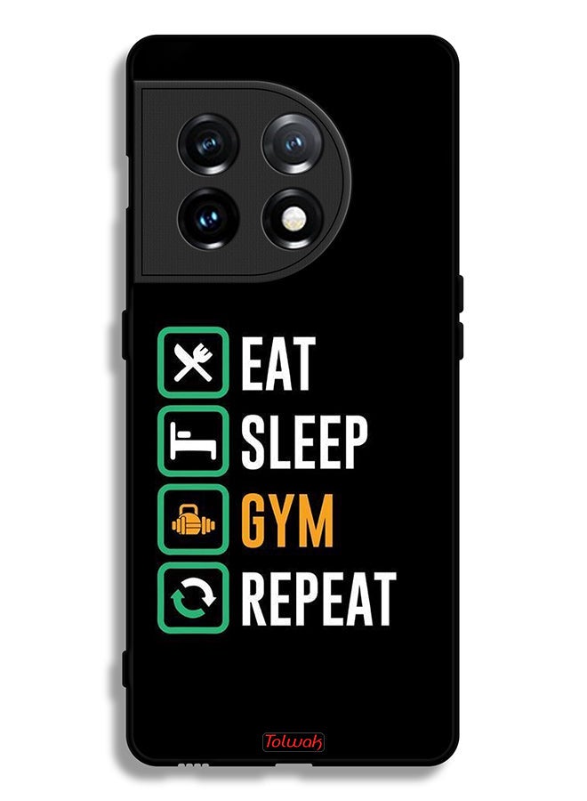 Tolwak OnePlus 11 5G Protective Case Cover Eat Sleep Gym Repeat - Image 2