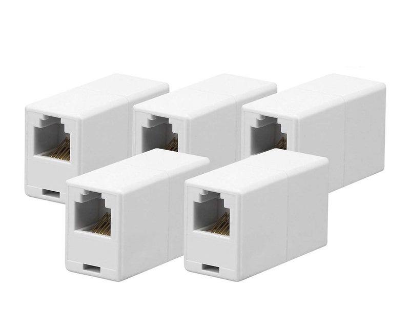 iMBAPrice RJ12/RJ11 6P6C White Straight Telephone Inline Coupler for Directly Connect Two Telephone Cords and More, 5-Pack - Image 5
