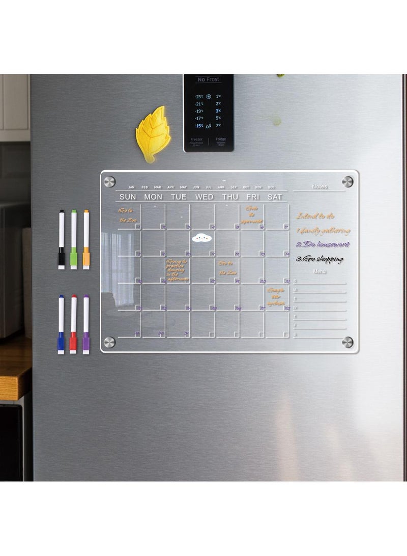 Generic Magnetic Transparent Acrylic Week Plan Memo Message Board Erasable Magnetic Refrigerator Sticker  - Image 5