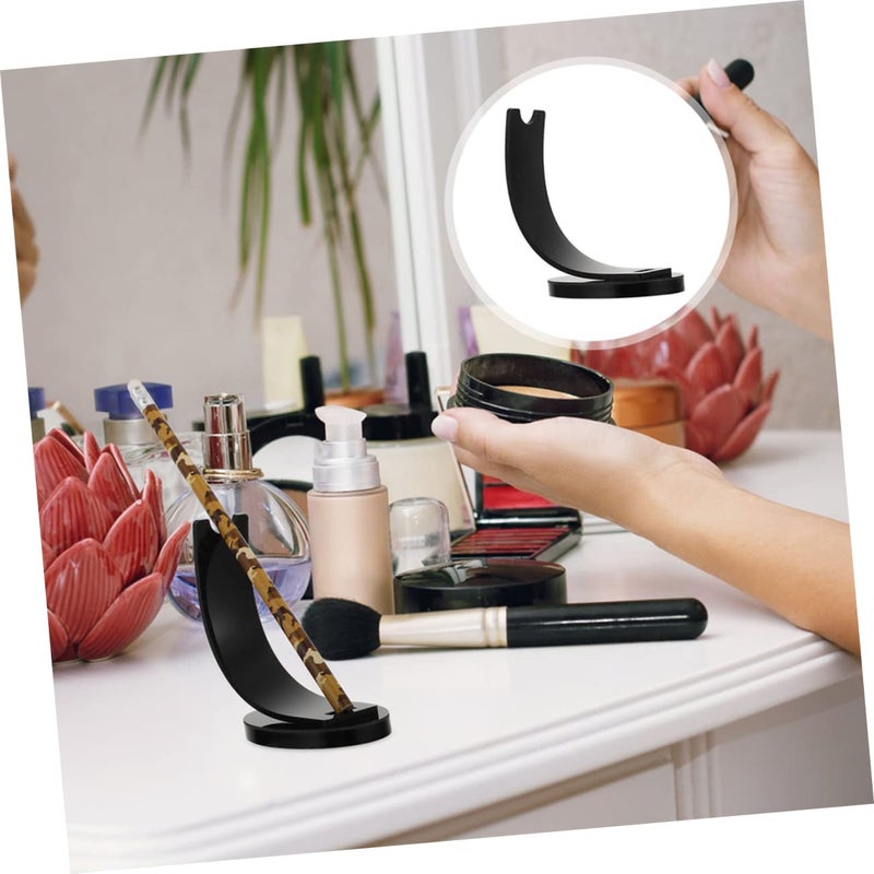 Acrylic Pen Display Rack Black 4 Pcs Holder For Makeup Brushes Pens Lightweight Portable Vertical Stand - Image 4
