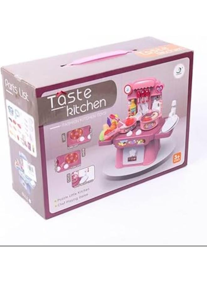 لعبة الشيف مع الضوء والموسيقى، ألعاب المطبخ التظاهرية، هدية مضحكة للأطفال البنات، لعبة حوض المطبخ