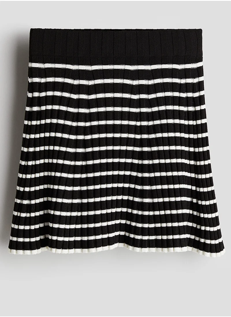 H&M Rib-Knit A-Line Skirt