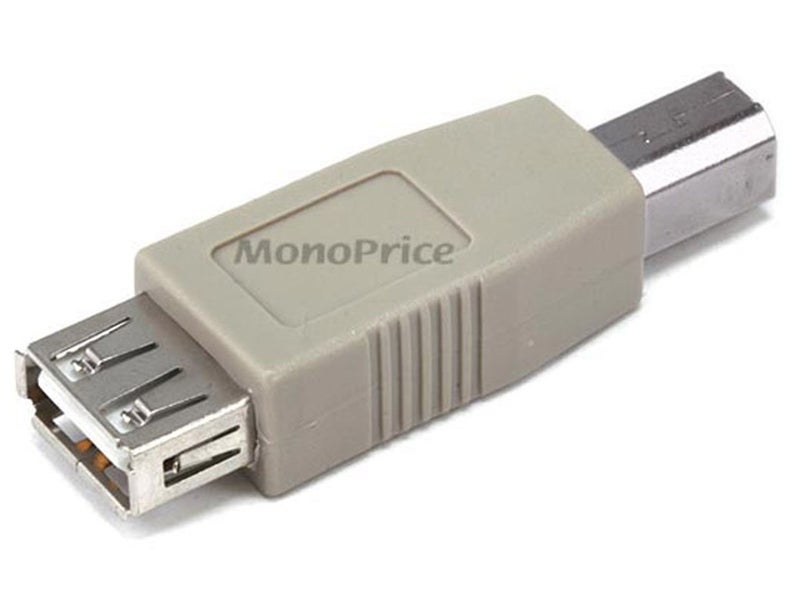 Monoprice USB 2.0 Type-A Female to Type-B Male Adaptor - Passive, Beige - Image 2