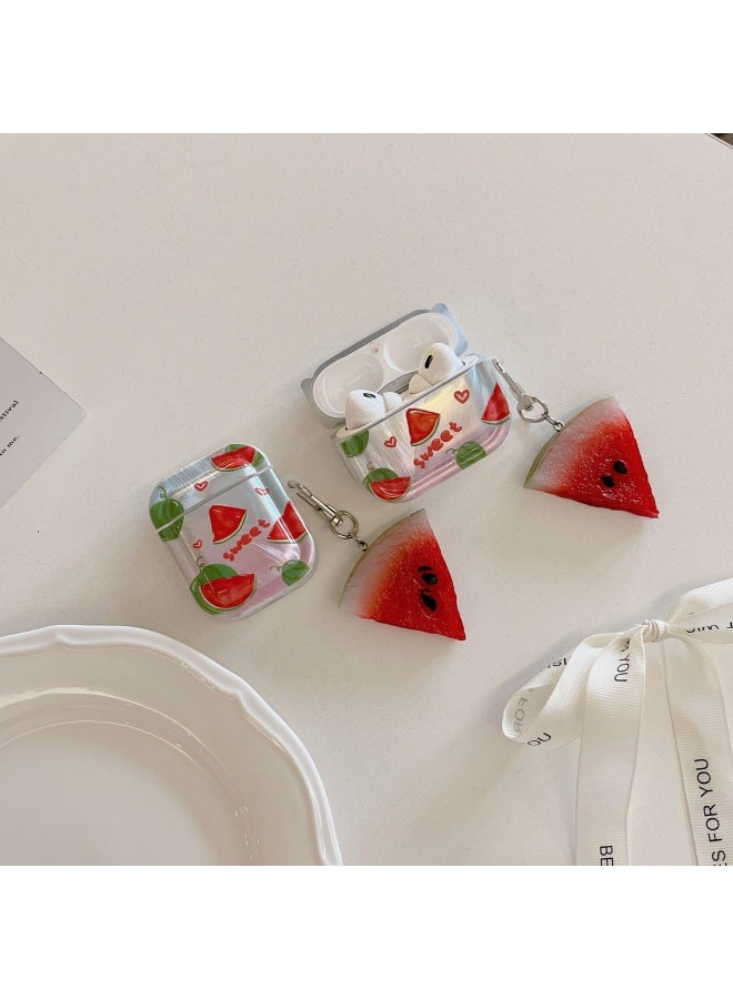 Loquat Feather Yarn Summer Watermelon For Airpods Pro2 For Apple Bluetooth Wireless 1/2/3 Generation Headphone Cover Cute Soft-Color:Summer Watermelon (single Shell)-Applicable Model:Airpods 3 Generations - Image 4